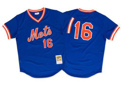 Mitchell And Ness 1986 Mets #16 Dwight Gooden Blue Throwback Stitched MLB Jersey